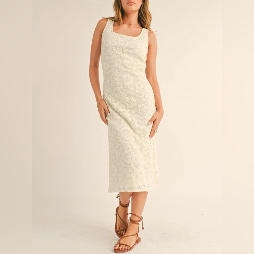 Sadie And Sage In Full‎ Swing Lace Knit Midi Dress Festival